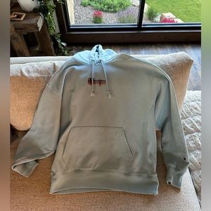 Champion hoodie, Light blue, Reverse weave style, XL (Men’s)